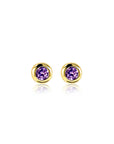 Zinzi's "Purple Passion" - Oorknoppen 4mm Gold Plated met Geboortesteen Paars Amethist Zirconia ZIO-FEB, exclusief en kwalitatief hoogwaardig. Ontdek nu!