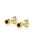 Zinzi's "Garnet Glam" - Oorknoppen 4mm Gold Plated met Geboortesteen Rood Granaat Zirconia ZIO-JAN, exclusief en kwalitatief hoogwaardig. Ontdek nu!