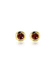 Zinzi's "Garnet Glam" - Oorknoppen 4mm Gold Plated met Geboortesteen Rood Granaat Zirconia ZIO-JAN, exclusief en kwalitatief hoogwaardig. Ontdek nu!