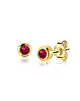 Zinzi's "Ruby Radiance" - Oorknoppen 4mm Gold Plated met Geboortesteen Rood Robijn Zirconia ZIO-JUL, exclusief en kwalitatief hoogwaardig. Ontdek nu!