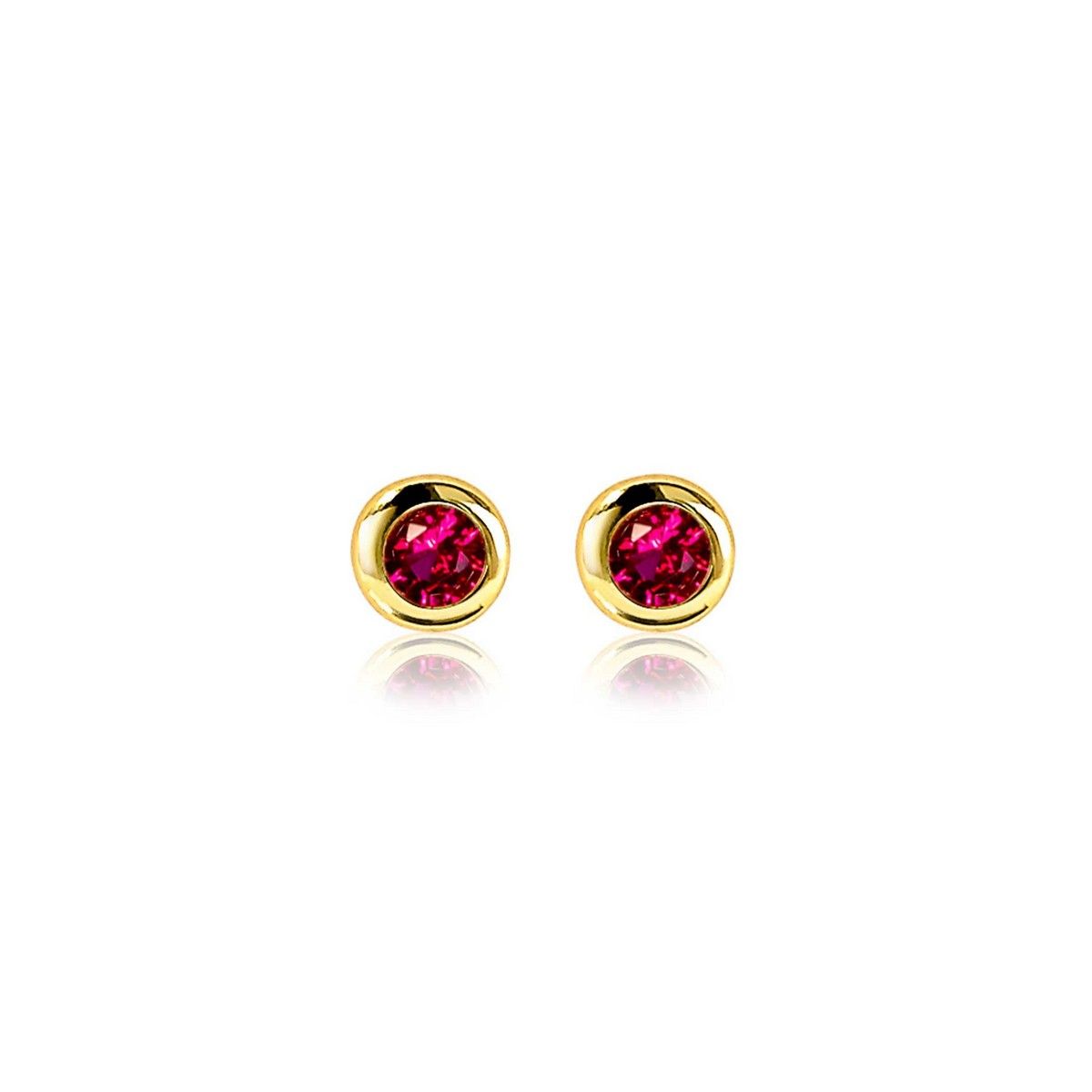 Zinzi&#39;s &quot;Ruby Radiance&quot; - Oorknoppen 4mm Gold Plated met Geboortesteen Rood Robijn Zirconia ZIO-JUL, exclusief en kwalitatief hoogwaardig. Ontdek nu!