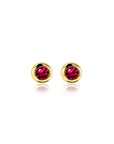 Zinzi's "Ruby Radiance" - Oorknoppen 4mm Gold Plated met Geboortesteen Rood Robijn Zirconia ZIO-JUL, exclusief en kwalitatief hoogwaardig. Ontdek nu!