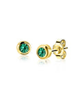 Zinzi's "Emerald Envy" - Gold Plated Zilveren Oorknopjes Birthstone met Smaragd Kleursteen ZIO-MEI, exclusief en kwalitatief hoogwaardig. Ontdek nu!