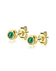 Zinzi's "Emerald Envy" - Gold Plated Zilveren Oorknopjes Birthstone met Smaragd Kleursteen ZIO-MEI, exclusief en kwalitatief hoogwaardig. Ontdek nu!