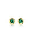 Zinzi's "Emerald Envy" - Gold Plated Zilveren Oorknopjes Birthstone met Smaragd Kleursteen ZIO-MEI, exclusief en kwalitatief hoogwaardig. Ontdek nu!