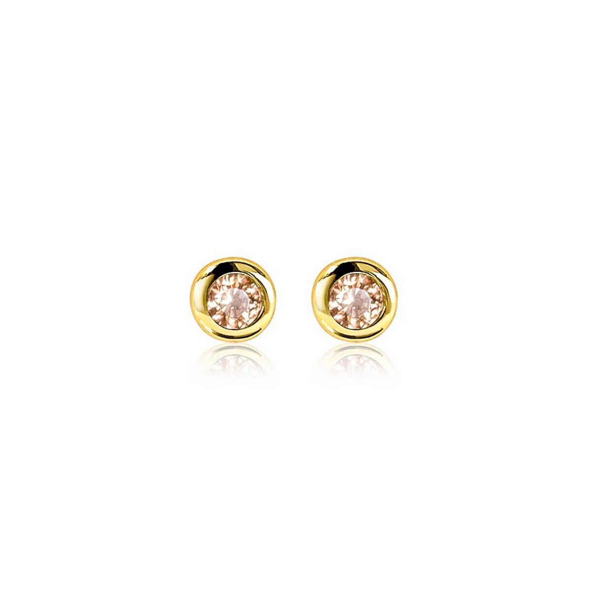 Zinzi&#39;s &quot;Citrus Sunshine&quot; - 4mm Gold Plated Oorknoppen met Geboortesteen Geel Citrien Zirconia ZIO-NOV, exclusief en kwalitatief hoogwaardig. Ontdek nu!