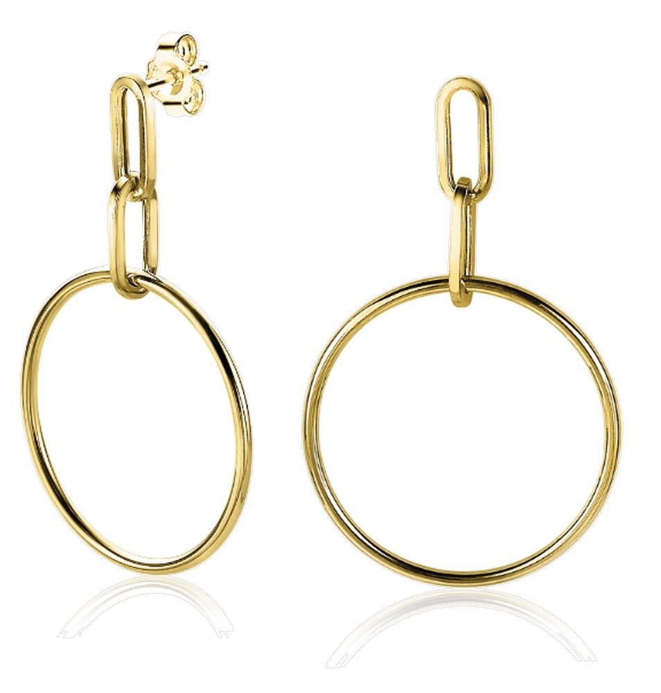 Zinzi zilveren oorhangers 14K geel verguld 45mm ronde cirkel 28mm ZIO2163G, exclusief en kwalitatief hoogwaardig. Ontdek nu!