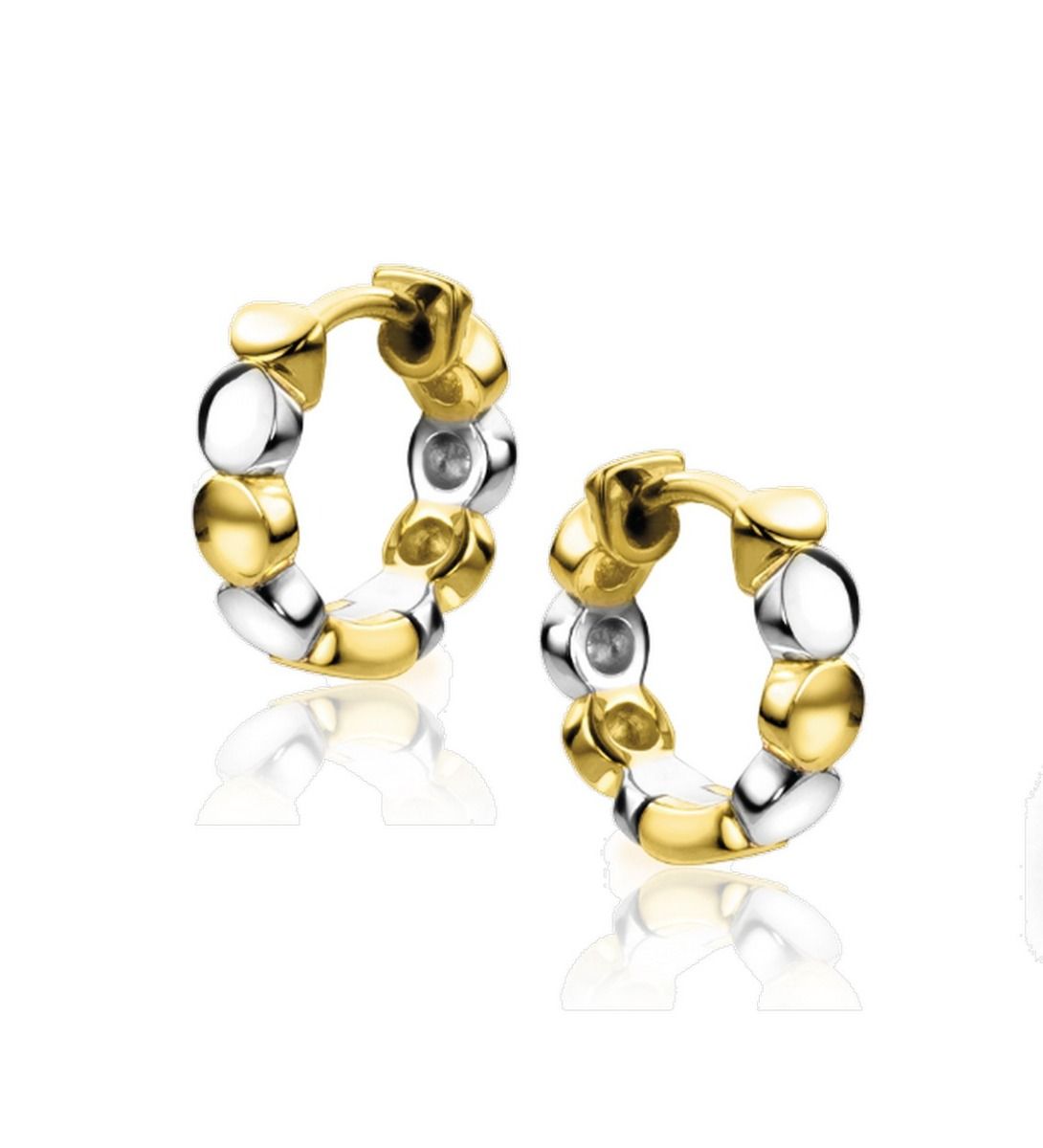 Zinzi gold plated bicolor oorringen rondjes 13,5x2,5mm ZIO2273, exclusief en kwalitatief hoogwaardig. Ontdek nu!