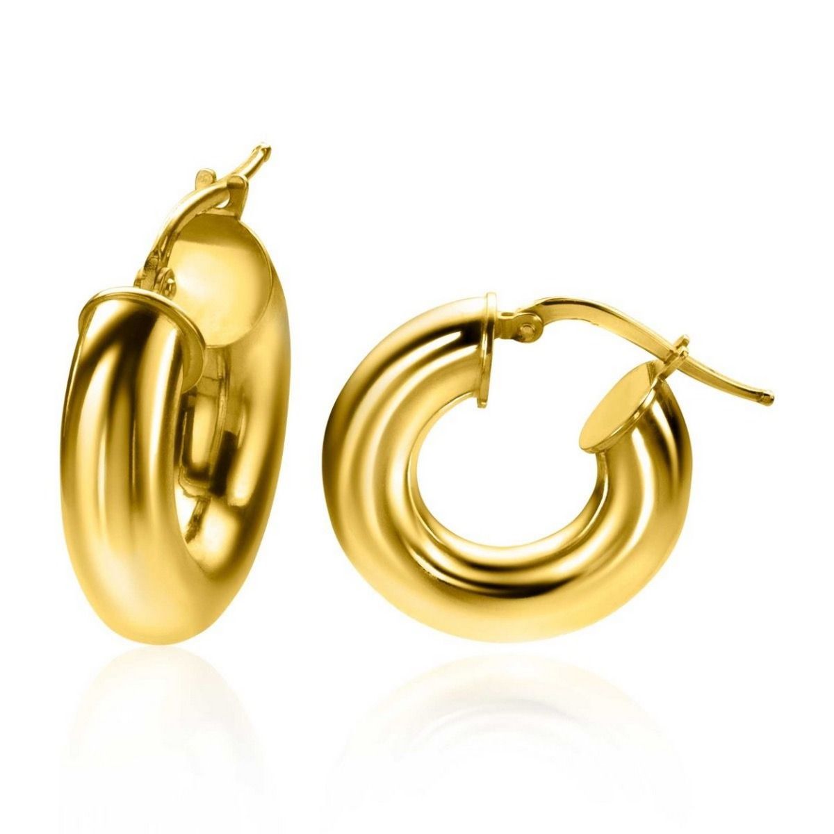 Zinzi gold plated zilveren gladde oorringen 22x5mm rond ZIO2277G, exclusief en kwalitatief hoogwaardig. Ontdek nu!