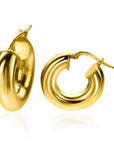 Zinzi gold plated zilveren gladde oorringen 22x5mm rond ZIO2277G, exclusief en kwalitatief hoogwaardig. Ontdek nu!