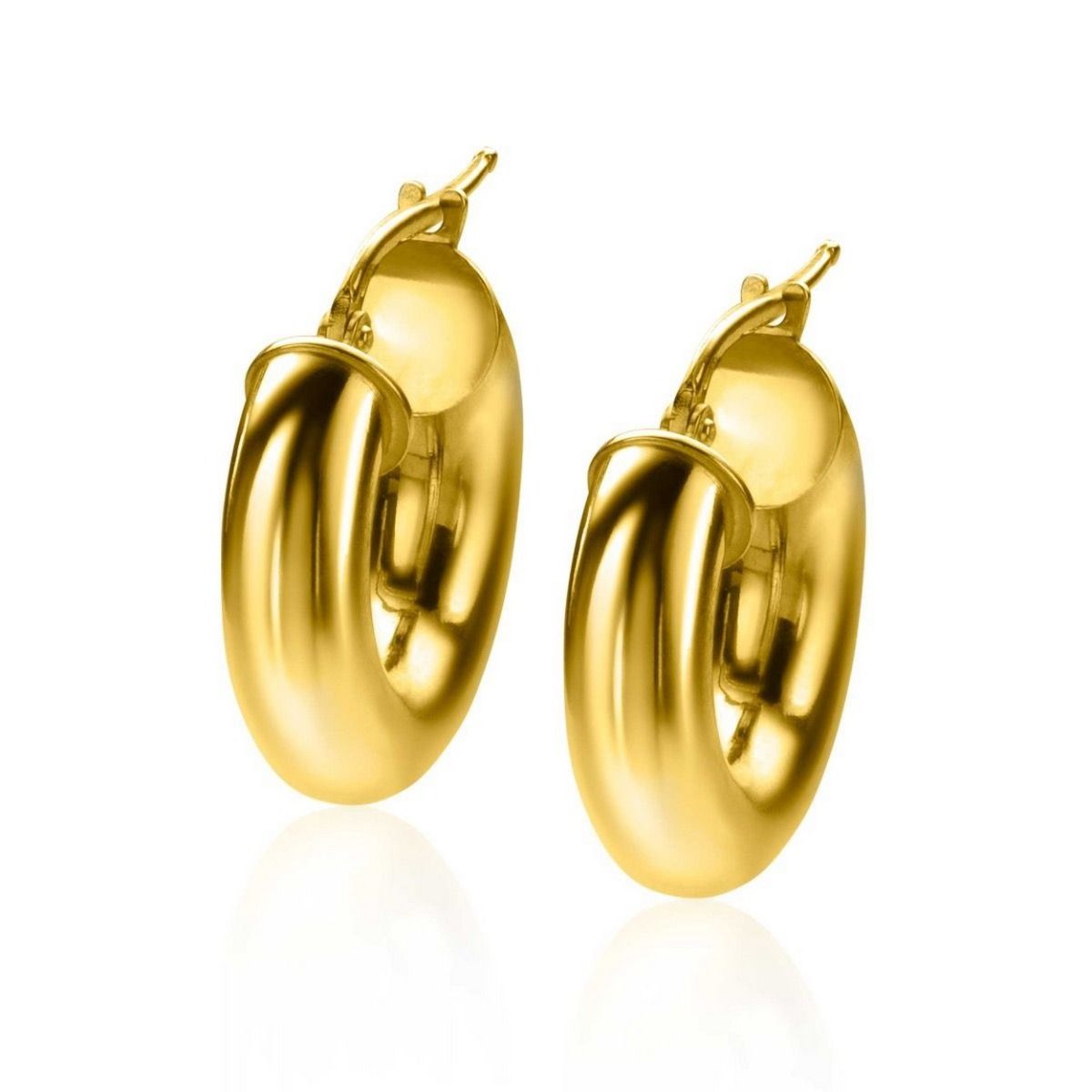 Zinzi gold plated zilveren gladde oorringen 22x5mm rond ZIO2277G, exclusief en kwalitatief hoogwaardig. Ontdek nu!