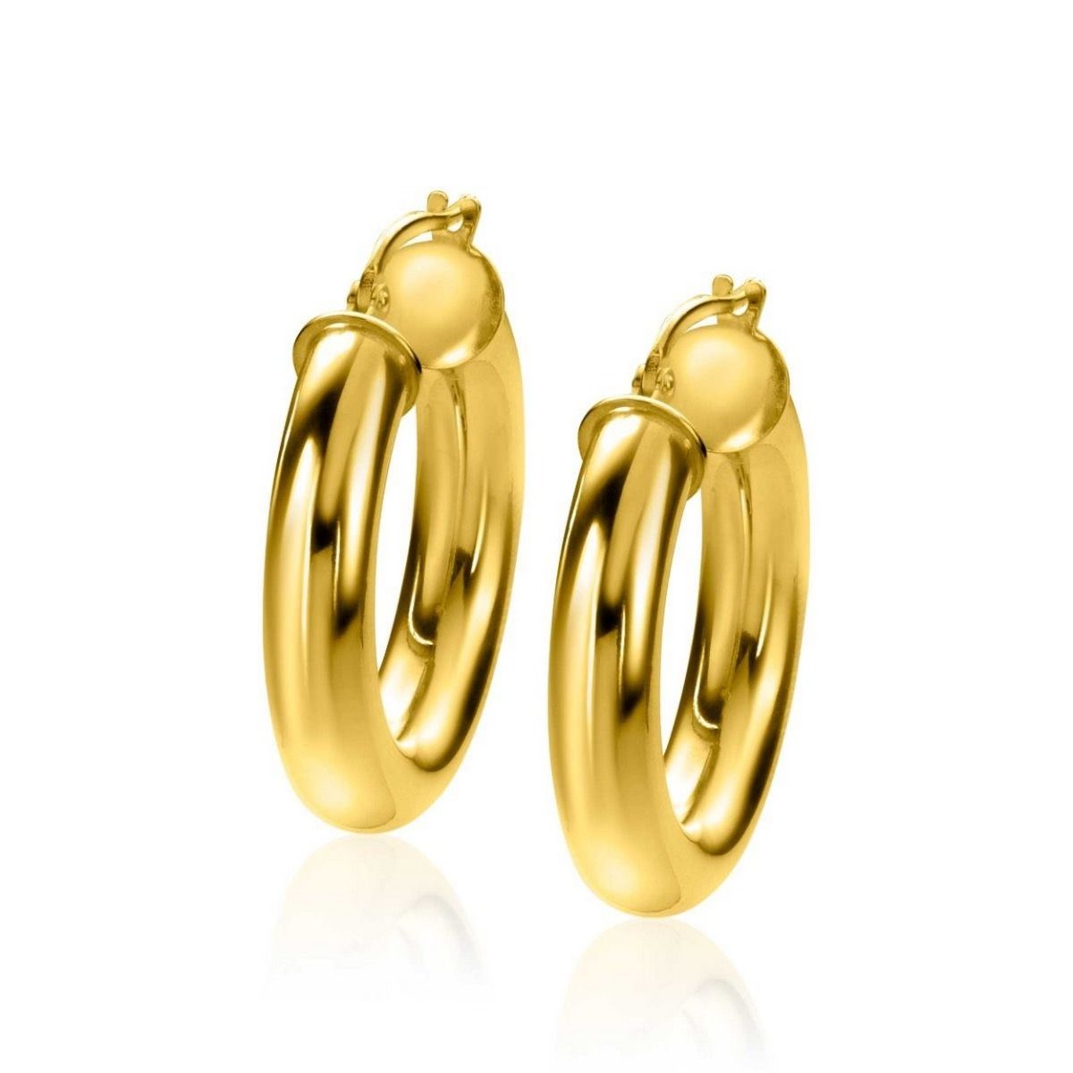 Zinzi gold plated zilveren gladde oorringen 30x6mm rond ZIO2278G, exclusief en kwalitatief hoogwaardig. Ontdek nu!