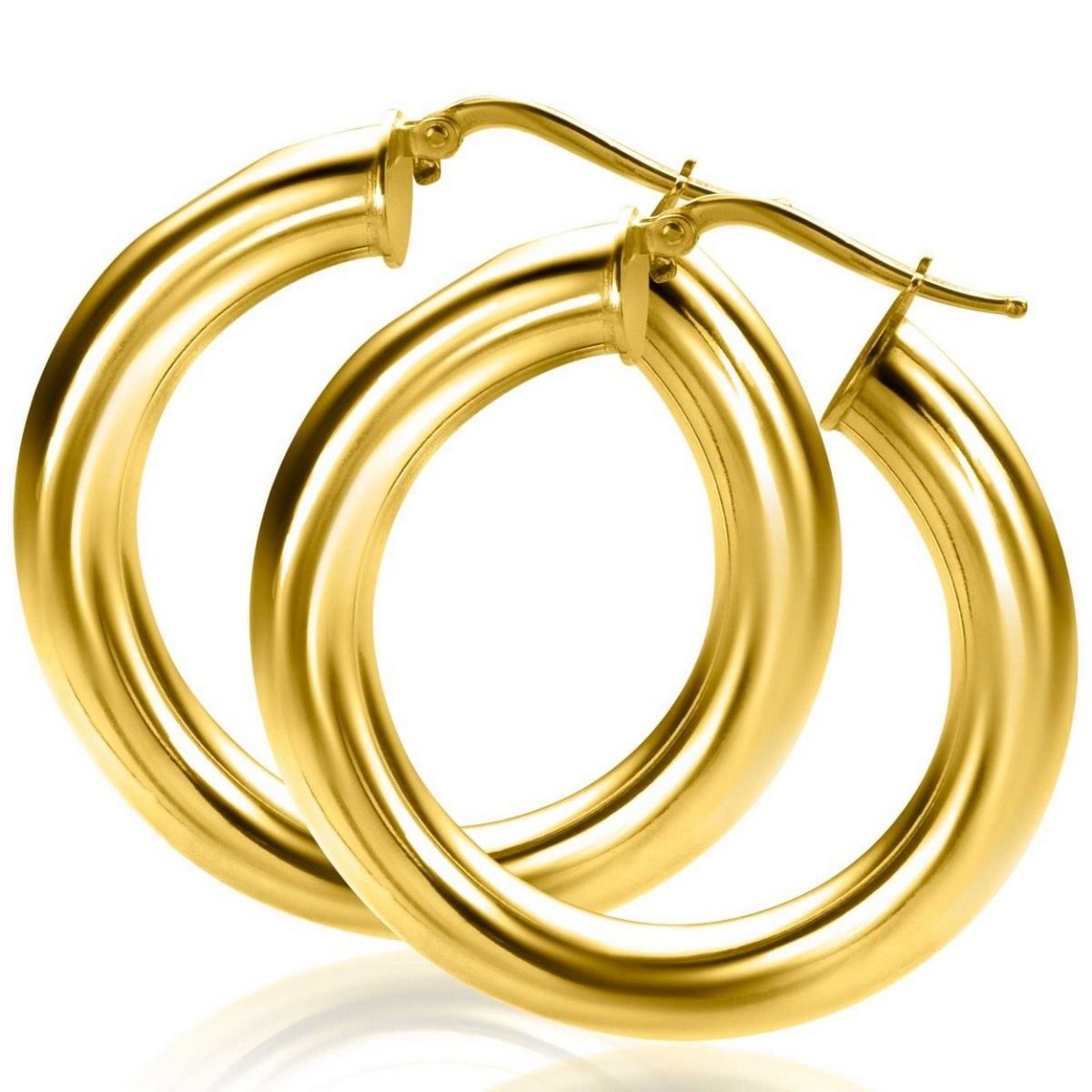 Zinzi gold plated zilveren gladde oorringen 38x6mm rond ZIO2279G, exclusief en kwalitatief hoogwaardig. Ontdek nu!