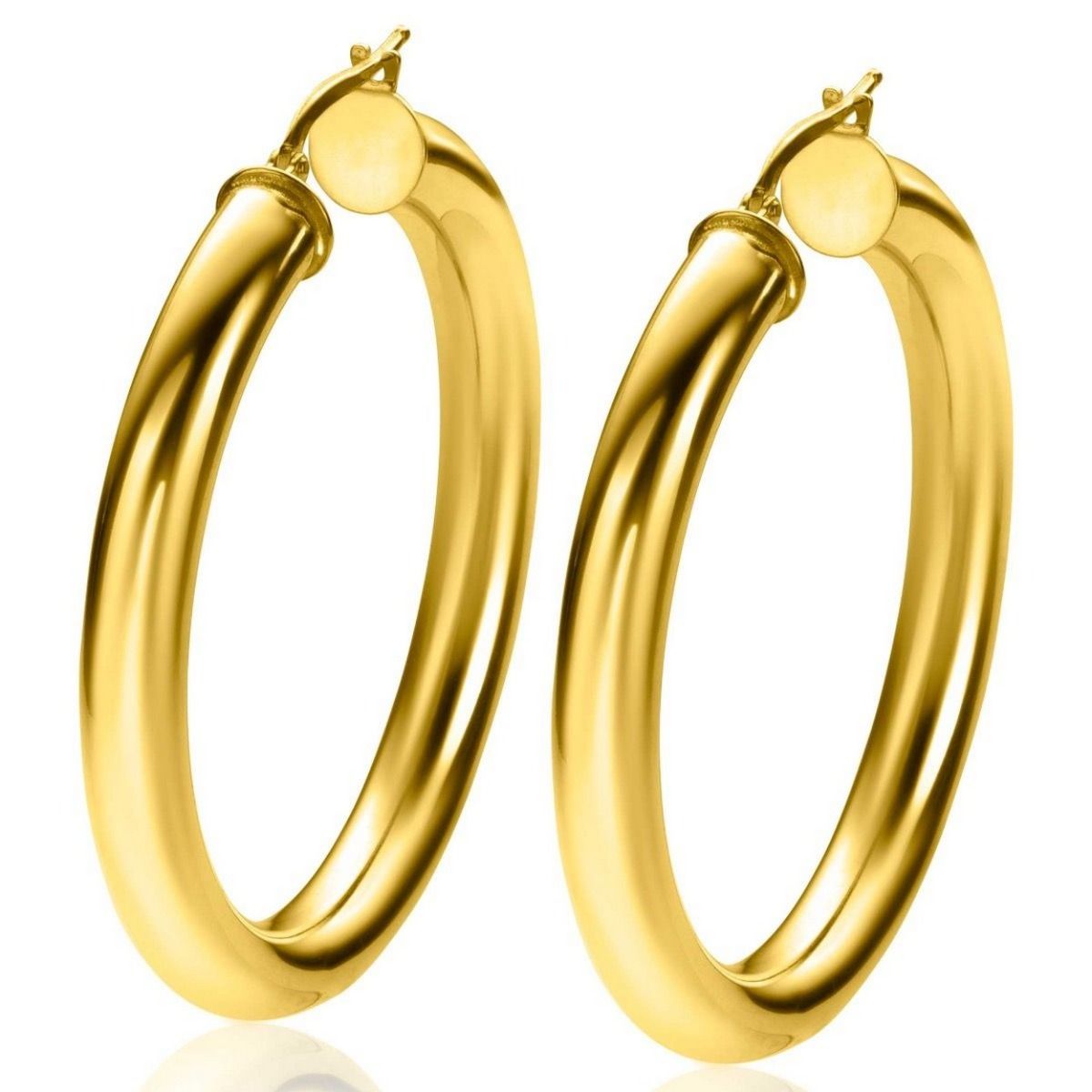 Zinzi gold plated zilveren gladde oorringen 48x6mm rond ZIO2280G, exclusief en kwalitatief hoogwaardig. Ontdek nu!