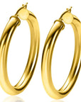 Zinzi gold plated zilveren gladde oorringen 48x6mm rond ZIO2280G, exclusief en kwalitatief hoogwaardig. Ontdek nu!