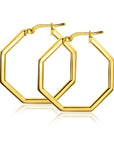 Zinzi gold plated zilveren oorringen in trendy zeshoek 27 x 2mm ZIO2323G, exclusief en kwalitatief hoogwaardig. Ontdek nu!