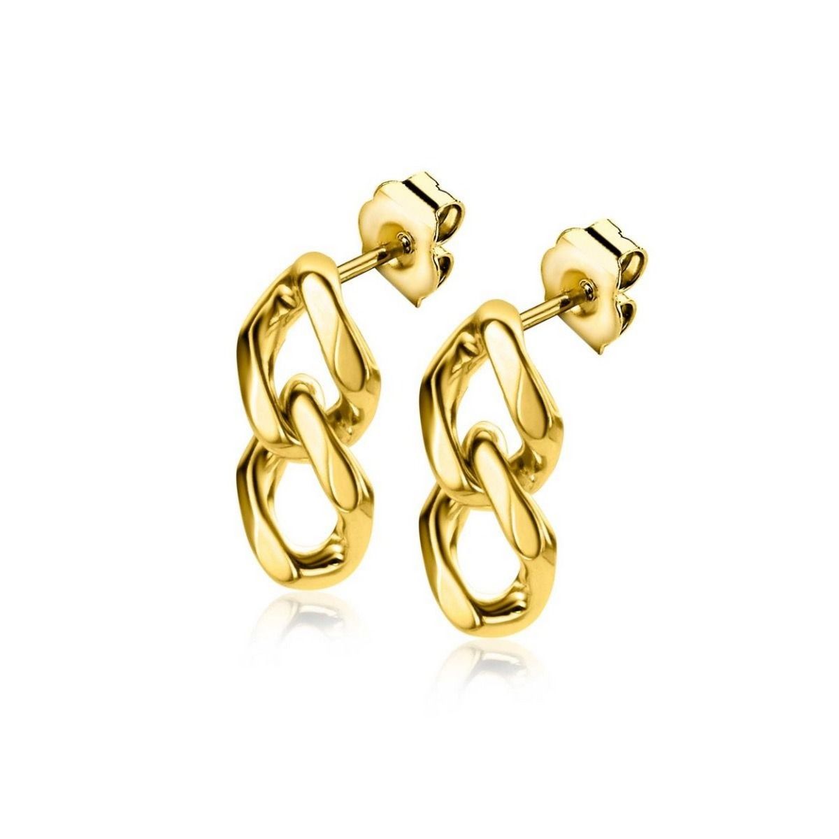 Zinzi gold plated zilveren oorstekers gourmet schakels 19mm ZIO2331, exclusief en kwalitatief hoogwaardig. Ontdek nu!