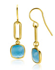 Zinzi gold plated zilveren oorhangers 35mm met paperclip schakel en turquoise kleursteen ZIO2332, exclusief en kwalitatief hoogwaardig. Ontdek nu!