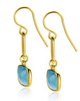 Zinzi gold plated zilveren oorhangers 35mm met paperclip schakel en turquoise kleursteen ZIO2332, exclusief en kwalitatief hoogwaardig. Ontdek nu!