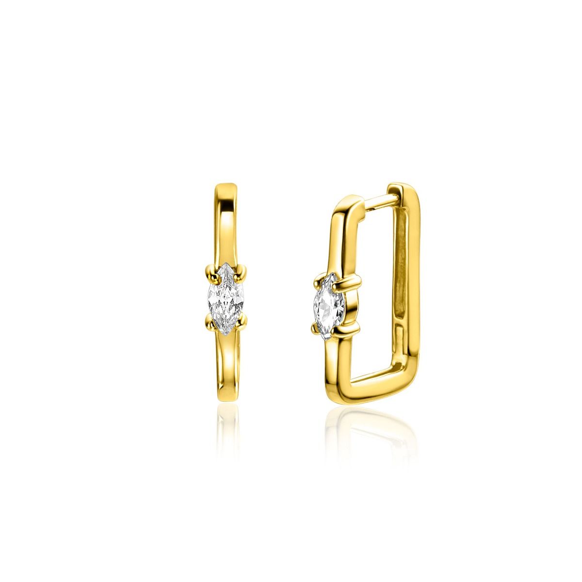 Zinzi gold plated zilveren 15mm x 2mm vierkante buis ZIO2448G, exclusief en kwalitatief hoogwaardig. Ontdek nu!