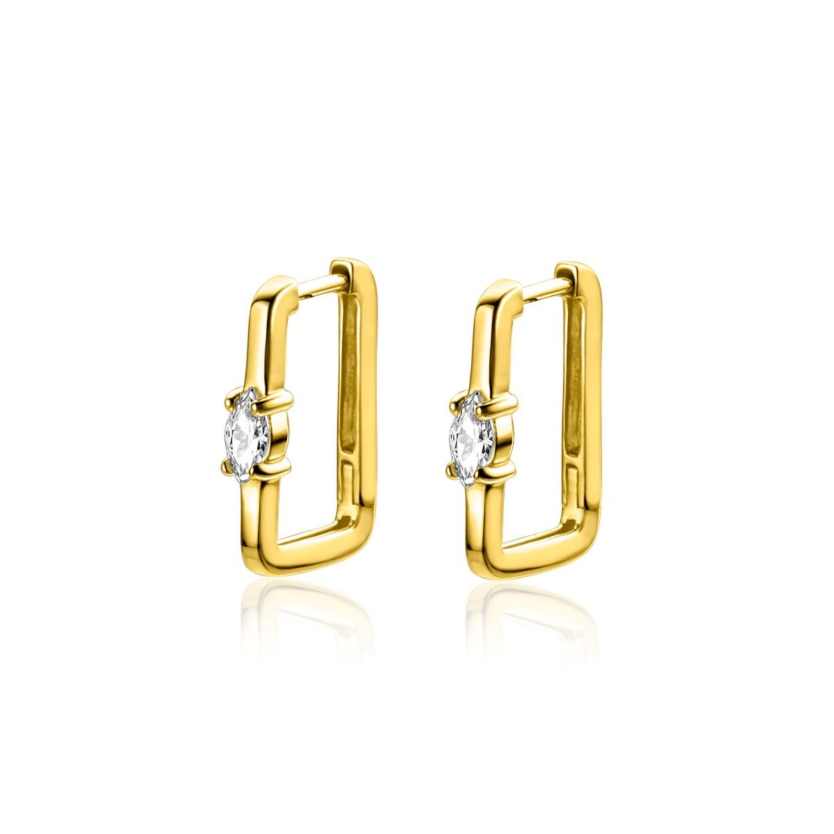 Zinzi gold plated zilveren 15mm x 2mm vierkante buis ZIO2448G, exclusief en kwalitatief hoogwaardig. Ontdek nu!