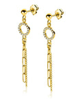 Zinzi gold plated zilveren oorstekers paperclip hangers ZIO2464Y, exclusief en kwalitatief hoogwaardig. Ontdek nu!