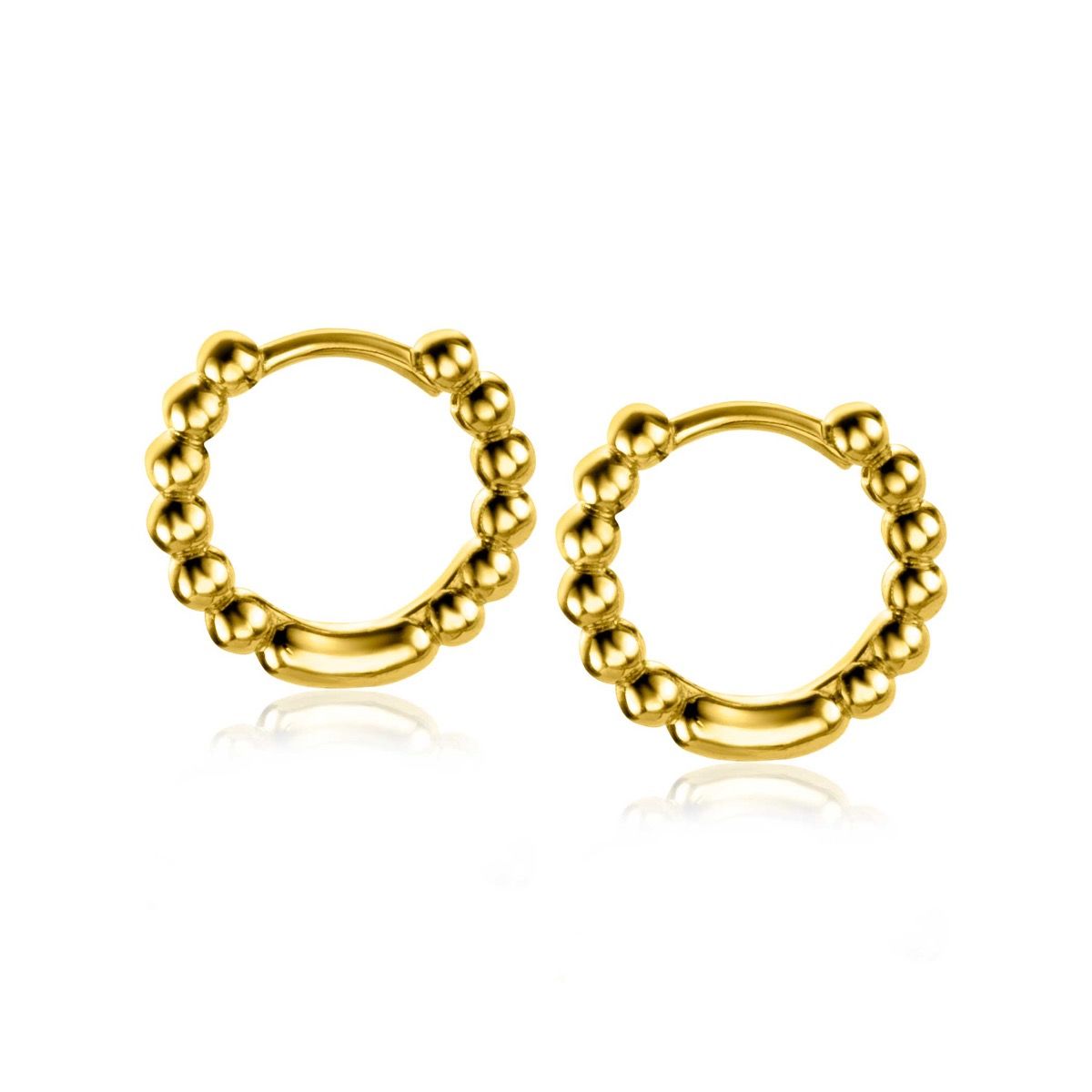 Zinzi gold plated zilveren oorringen bolletjes motief 13,5x2,5mm ZIO923G, exclusief en kwalitatief hoogwaardig. Ontdek nu!