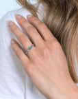 Zinzi zilveren ring paperclip schakel turquoise blauw rond ZIR2173, exclusief en kwalitatief hoogwaardig. Ontdek nu!