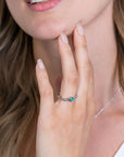 Zinzi zilveren ring paperclip schakel turquoise blauw rond ZIR2173, exclusief en kwalitatief hoogwaardig. Ontdek nu!